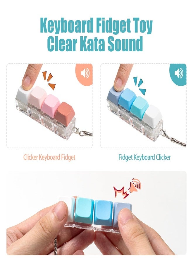 mintcaps Keyboard Fidget Toy, 2Pcs Keyboard Fidget Keychain Cound Fidget Toys Clicker Fidget Toy Stress Relief Keyboard Fidget Clicker - Image 3